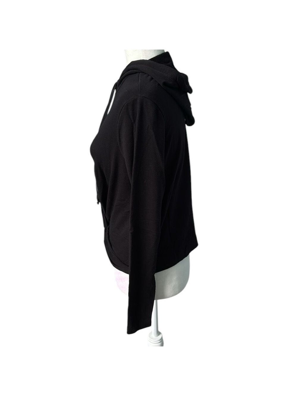 Anthropologie Drew Twist Front Pullover Black Hoodie Size Small - Picture 2 of 11